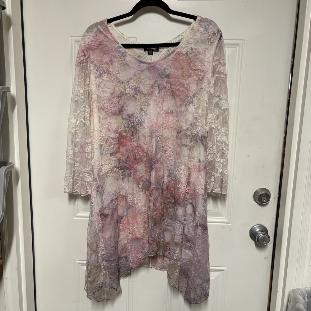 Cal Style Embellished Lace Tunic Top Fairycore Ethereal Women's 3XL